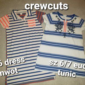 Crewcuts girls dress and tunic set sz 6 7 stripe